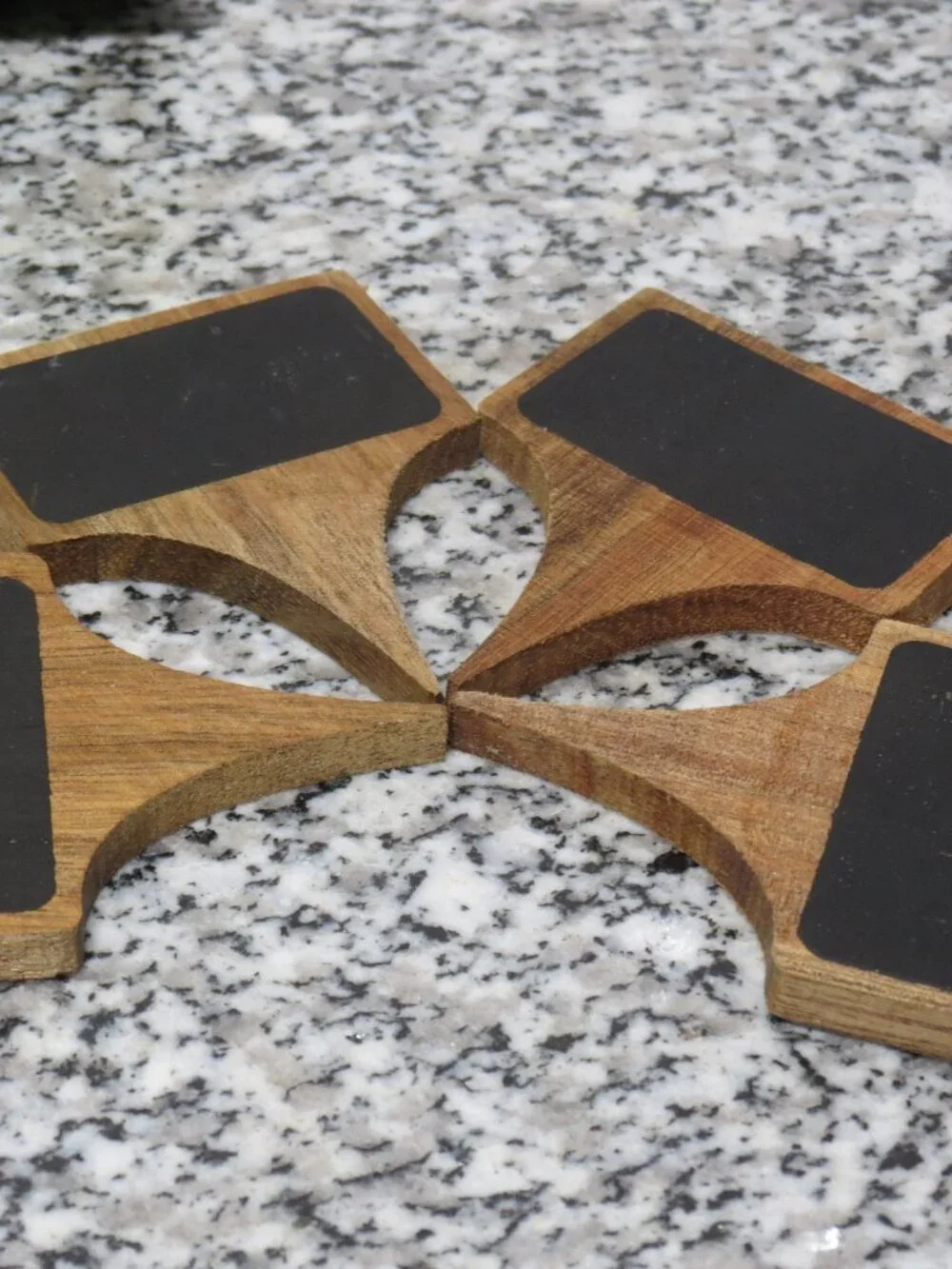 NEW IN BOX Dash Of That Chalkboard Cheese Markers 2.5” Set of 4 Acacia Wood